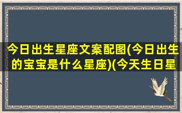 今日出生星座文案配图(今日出生的宝宝是什么星座)(今天生日星座)