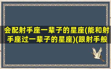 会配射手座一辈子的星座(能和射手座过一辈子的星座)(跟射手般配的星座)