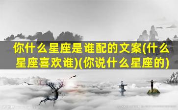 你什么星座是谁配的文案(什么星座喜欢谁)(你说什么星座的)