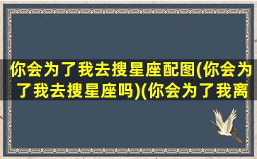 你会为了我去搜星座配图(你会为了我去搜星座吗)(你会为了我离婚吗)