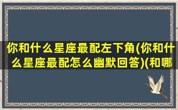 你和什么星座最配左下角(你和什么星座最配怎么幽默回答)(和哪个星座)