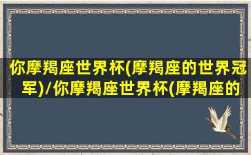 你摩羯座世界杯(摩羯座的世界冠军)/你摩羯座世界杯(摩羯座的世界冠军)-我的网站