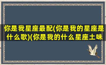 你是我星座最配(你是我的星座是什么歌)(你是我的什么星座土味情话)