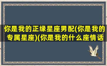 你是我的正缘星座男配(你是我的专属星座)(你是我的什么座情话)