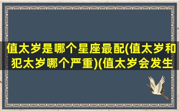 值太岁是哪个星座最配(值太岁和犯太岁哪个严重)(值太岁会发生什么事)