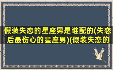 假装失恋的星座男是谁配的(失恋后最伤心的星座男)(假装失恋的说说)