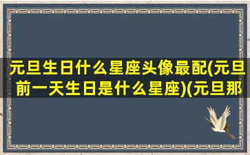 元旦生日什么星座头像最配(元旦前一天生日是什么星座)(元旦那天生日怎么写说说)