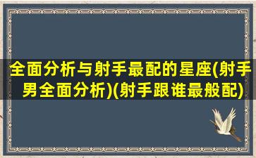 全面分析与射手最配的星座(射手男全面分析)(射手跟谁最般配)