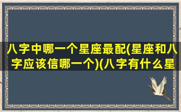 八字中哪一个星座最配(星座和八字应该信哪一个)(八字有什么星最好)