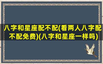 八字和星座配不配(看两人八字配不配免费)(八字和星座一样吗)