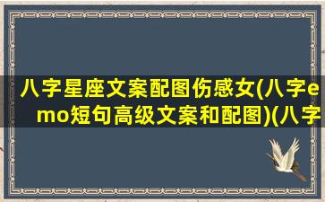 八字星座文案配图伤感女(八字emo短句高级文案和配图)(八字文案古风)