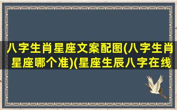 八字生肖星座文案配图(八字生肖星座哪个准)(星座生辰八字在线查询)