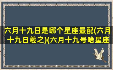 六月十九日是哪个星座最配(六月十九日羲之)(六月十九号啥星座)