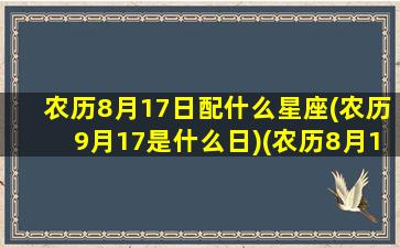 农历8月17日配什么星座(农历9月17是什么日)(农历8月17日的日子好不好)