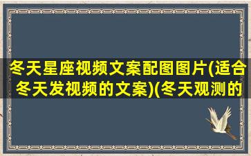 冬天星座视频文案配图图片(适合冬天发视频的文案)(冬天观测的星座)