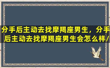 分手后主动去找摩羯座男生，分手后主动去找摩羯座男生会怎么样/分手后主动去找摩羯座男生，分手后主动去找摩羯座男生会怎么样-我的网站