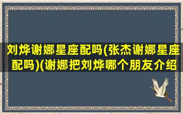 刘烨谢娜星座配吗(张杰谢娜星座配吗)(谢娜把刘烨哪个朋友介绍给何炅)