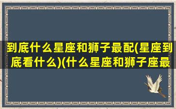 到底什么星座和狮子最配(星座到底看什么)(什么星座和狮子座最合得来)