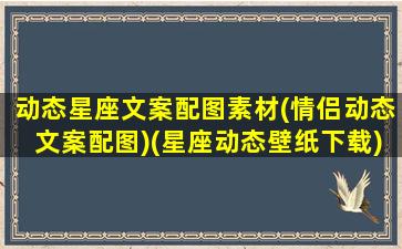 动态星座文案配图素材(情侣动态文案配图)(星座动态壁纸下载)