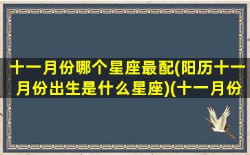 十一月份哪个星座最配(阳历十一月份出生是什么星座)(十一月份的什么座)