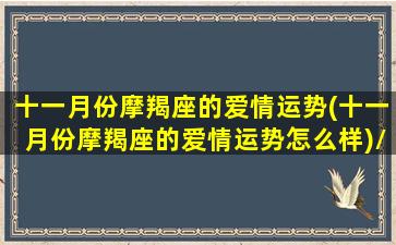 十一月份摩羯座的爱情运势(十一月份摩羯座的爱情运势怎么样)/十一月份摩羯座的爱情运势(十一月份摩羯座的爱情运势怎么样)-我的网站