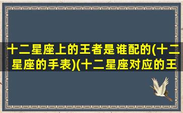 十二星座上的王者是谁配的(十二星座的手表)(十二星座对应的王者英雄人物)