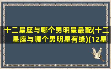 十二星座与哪个男明星最配(十二星座与哪个男明星有缘)(12星座配哪个明星)