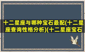 十二星座与哪种宝石最配(十二星座查询性格分析)(十二星座宝石图片梦幻)