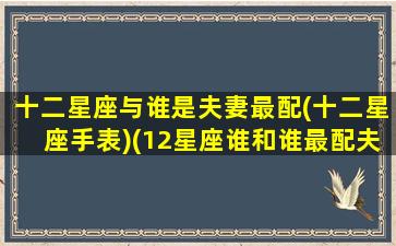 十二星座与谁是夫妻最配(十二星座手表)(12星座谁和谁最配夫妻)