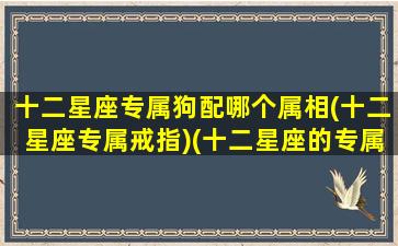 十二星座专属狗配哪个属相(十二星座专属戒指)(十二星座的专属狗是什么样子的)