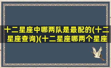 十二星座中哪两队是最配的(十二星座查询)(十二星座哪两个星座的搭配几率高)