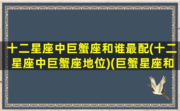 十二星座中巨蟹座和谁最配(十二星座中巨蟹座地位)(巨蟹星座和什么星座最配对)