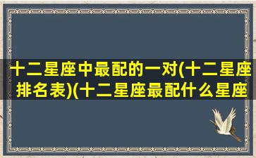 十二星座中最配的一对(十二星座排名表)(十二星座最配什么星座配对)