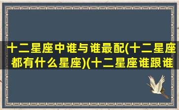 十二星座中谁与谁最配(十二星座都有什么星座)(十二星座谁跟谁最配当夫妻)