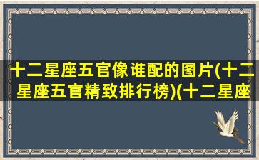 十二星座五官像谁配的图片(十二星座五官精致排行榜)(十二星座的五官长相)