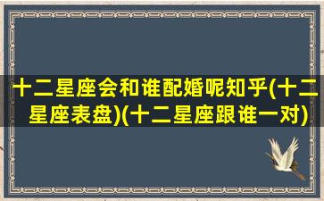 十二星座会和谁配婚呢知乎(十二星座表盘)(十二星座跟谁一对)