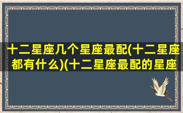 十二星座几个星座最配(十二星座都有什么)(十二星座最配的星座是什么星座)