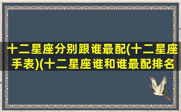 十二星座分别跟谁最配(十二星座手表)(十二星座谁和谁最配排名)