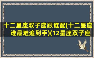 十二星座双子座跟谁配(十二星座谁最难追到手)(12星座双子座和什么座最配)