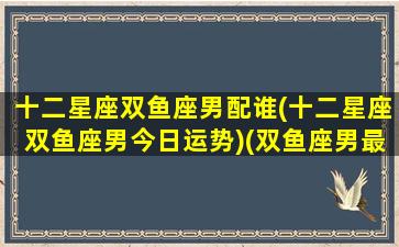 十二星座双鱼座男配谁(十二星座双鱼座男今日运势)(双鱼座男最配的星座)