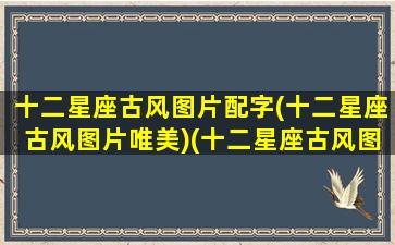 十二星座古风图片配字(十二星座古风图片唯美)(十二星座古风图画照片)