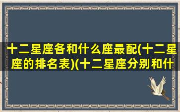 十二星座各和什么座最配(十二星座的排名表)(十二星座分别和什么星座最般配)