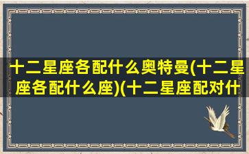 十二星座各配什么奥特曼(十二星座各配什么座)(十二星座配对什么奥特曼)