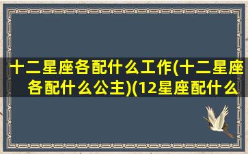 十二星座各配什么工作(十二星座各配什么公主)(12星座配什么)