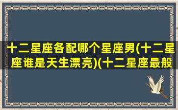 十二星座各配哪个星座男(十二星座谁是天生漂亮)(十二星座最般配的)