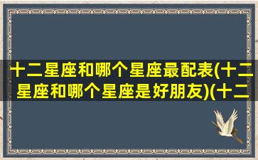 十二星座和哪个星座最配表(十二星座和哪个星座是好朋友)(十二星座和什么星座最配做朋友)