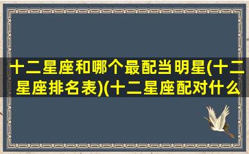 十二星座和哪个最配当明星(十二星座排名表)(十二星座配对什么明星)