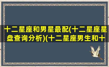 十二星座和男星最配(十二星座星盘查询分析)(十二星座男生和十二星座的女生什么星座配)