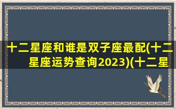 十二星座和谁是双子座最配(十二星座运势查询2023)(十二星座与双子座的关系)