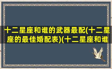 十二星座和谁的武器最配(十二星座的最佳婚配表)(十二星座和谁最搭)